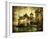 Mysterious Castle On The Lake - Artwork In Painting Style-Maugli-l-Framed Art Print