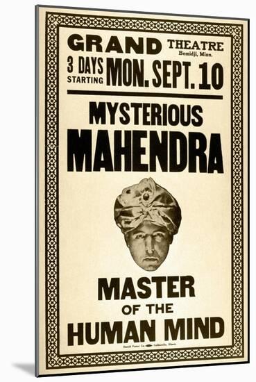 Mysterious Mahendra Master of the Human Mind-null-Mounted Art Print