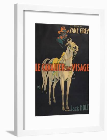 Mysterious Rider "Le Cavalier Sans Visage"-null-Framed Art Print