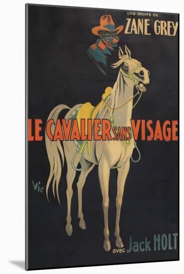 Mysterious Rider "Le Cavalier Sans Visage"-null-Mounted Art Print