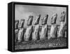 Mysterious Stone Statues on Easter Island-Carl Mydans-Framed Stretched Canvas