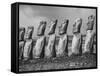 Mysterious Stone Statues on Easter Island-Carl Mydans-Framed Stretched Canvas