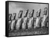 Mysterious Stone Statues on Easter Island-Carl Mydans-Framed Stretched Canvas