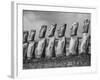 Mysterious Stone Statues on Easter Island-Carl Mydans-Framed Photographic Print