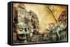 Mysterious Temples Of Ancient Civilisation - Artwork In Painting Style (From My Cambodian Series)-Maugli-l-Framed Stretched Canvas
