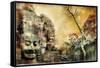 Mysterious Temples Of Ancient Civilisation - Artwork In Painting Style (From My Cambodian Series)-Maugli-l-Framed Stretched Canvas