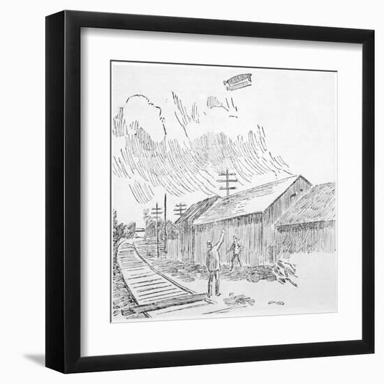 Mystery Airship 1897-null-Framed Art Print