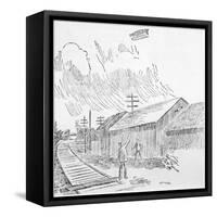 Mystery Airship 1897-null-Framed Stretched Canvas