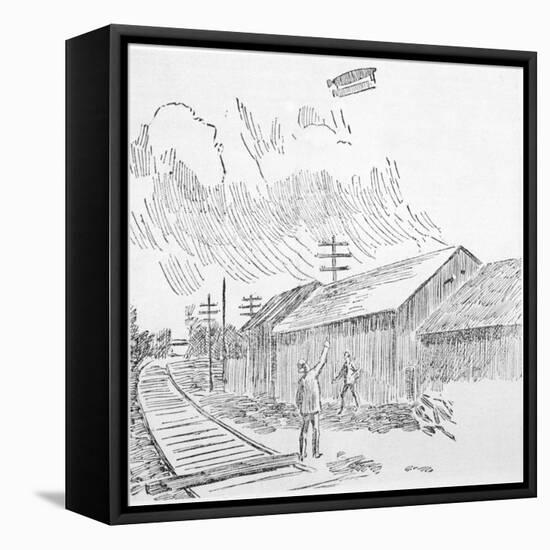 Mystery Airship 1897-null-Framed Stretched Canvas