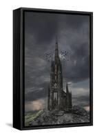 Mystery Gothic Castle Edinburgh-Andreyuu-Framed Stretched Canvas