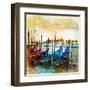 Mystery Of Venice - Artwork In Painting Style-Maugli-l-Framed Art Print