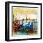 Mystery Of Venice - Artwork In Painting Style-Maugli-l-Framed Art Print