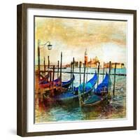 Mystery Of Venice - Artwork In Painting Style-Maugli-l-Framed Premium Giclee Print