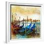 Mystery Of Venice - Artwork In Painting Style-Maugli-l-Framed Premium Giclee Print