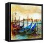 Mystery Of Venice - Artwork In Painting Style-Maugli-l-Framed Stretched Canvas