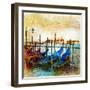 Mystery Of Venice - Artwork In Painting Style-Maugli-l-Framed Art Print