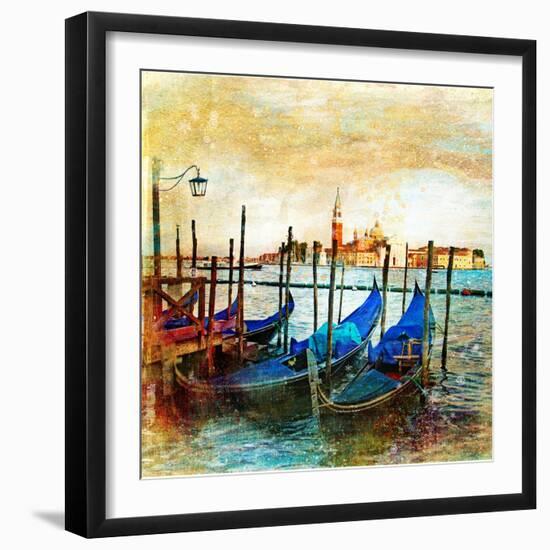 Mystery Of Venice - Artwork In Painting Style-Maugli-l-Framed Art Print