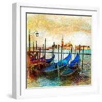 Mystery Of Venice - Artwork In Painting Style-Maugli-l-Framed Art Print