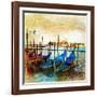 Mystery Of Venice - Artwork In Painting Style-Maugli-l-Framed Art Print