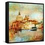 Mystery Of Venice - Artwork In Painting Style-Maugli-l-Framed Stretched Canvas