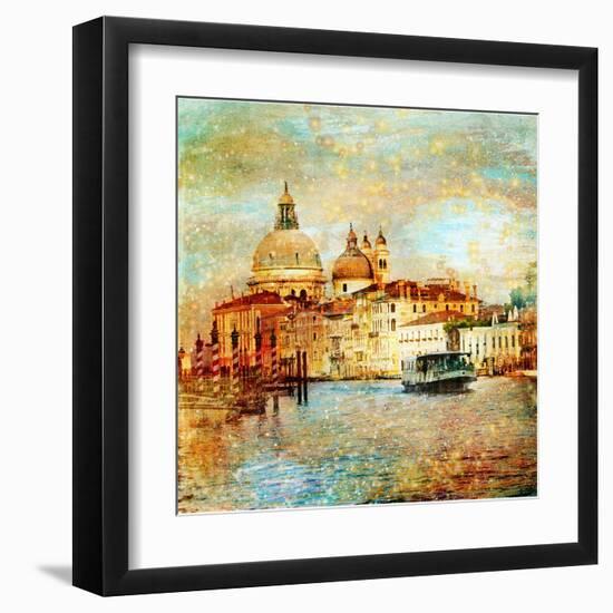 Mystery Of Venice - Artwork In Painting Style-Maugli-l-Framed Art Print