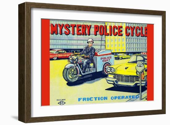 Mystery Police Cycle-null-Framed Art Print
