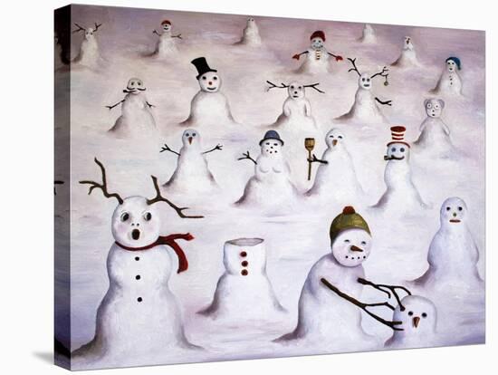 Mystery Revealed at Snowman Hill-Leah Saulnier-Stretched Canvas