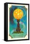 Mystic Light of Halloween, Jack O'Lantern on Black Cat-null-Framed Stretched Canvas