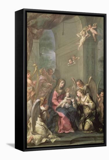 Mystic Marriage of St. Catherine, 1716-Giovanni Gioseffo Da Sole-Framed Stretched Canvas