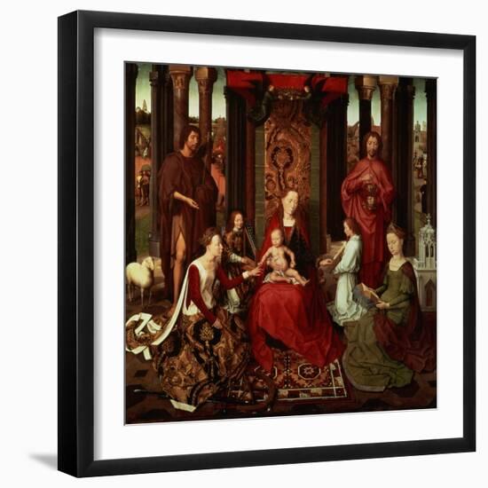 Mystic Marriage of St. Catherine and Other Saints-Hans Memling-Framed Giclee Print