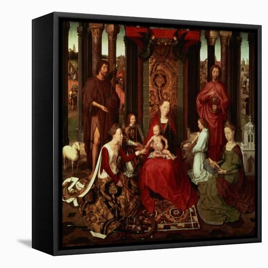 Mystic Marriage of St. Catherine and Other Saints-Hans Memling-Framed Stretched Canvas