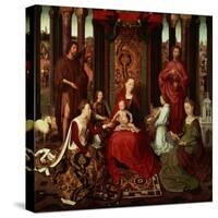 Mystic Marriage of St. Catherine and Other Saints-Hans Memling-Stretched Canvas