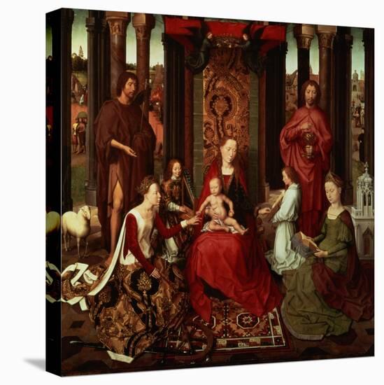 Mystic Marriage of St. Catherine and Other Saints-Hans Memling-Stretched Canvas