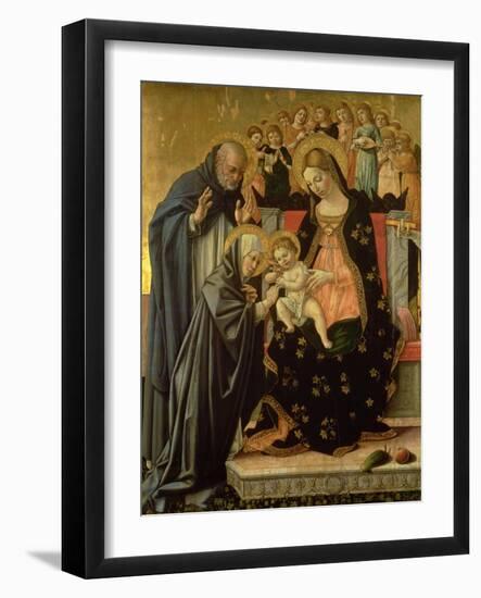 Mystic Marriage of St. Catherine, Detail (Panel)-Lorenzo da Sanseverino-Framed Giclee Print