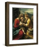 Mystic Marriage of St Catherine of Alexandria-Antonio Allegri Da Correggio-Framed Giclee Print