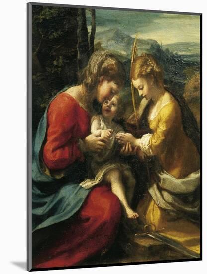 Mystic Marriage of St Catherine of Alexandria-Antonio Allegri Da Correggio-Mounted Giclee Print