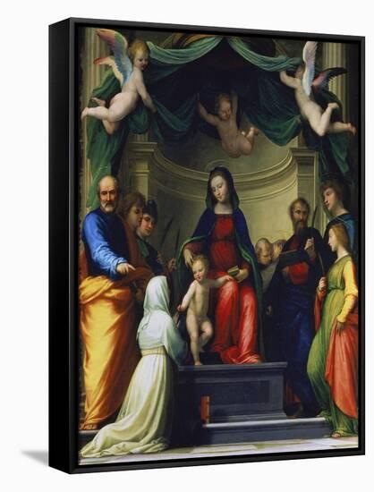 Mystic Marriage of St. Catherine of Siena, in the Presence of Eight Saints-Fra Bartolomeo-Framed Stretched Canvas