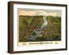 Mystic River, Connecticut - Panoramic Map-Lantern Press-Framed Art Print