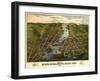 Mystic River, Connecticut - Panoramic Map-Lantern Press-Framed Art Print