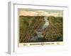 Mystic River, Connecticut - Panoramic Map-Lantern Press-Framed Art Print