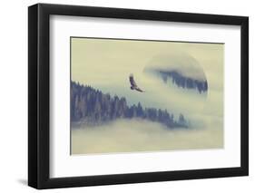 Mystical Autumn Forest on the Mountain Slope - Geometric Reflections Effect-Volodymyr Burdiak-Framed Photographic Print