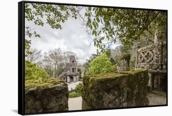 Mystical Constructions of Romanesque Gothic and Renaissance Style Inside Park Quinta Da Regaleira-Roberto Moiola-Framed Stretched Canvas