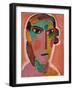 Mystical Head: Woman's Head on a Red Background, C. 1917 (Oil and Pencil on Board)-Alexej Von Jawlensky-Framed Giclee Print