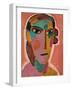 Mystical Head: Woman's Head on a Red Background, C. 1917 (Oil and Pencil on Board)-Alexej Von Jawlensky-Framed Giclee Print