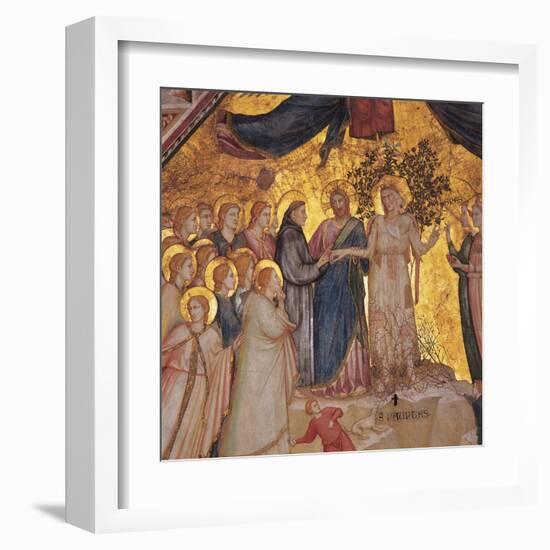 Mystical Marriage of St. Francis to Poverty-Giotto di Bondone-Framed Art Print