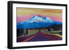 Mystical Mt Shasta White Mountain In Cascades Rang-Markus Bleichner-Framed Art Print