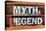 Myth and Legend Words Made from Metallic Letterpress Type on Wooden Tray-Yury Zap-Stretched Canvas