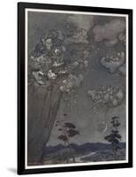 Myth, Old Squaw, Moon, Star-Arthur Rackham-Framed Art Print