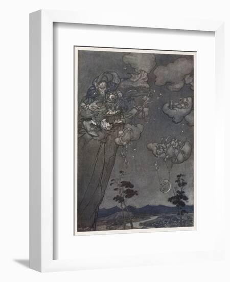 Myth, Old Squaw, Moon, Star-Arthur Rackham-Framed Art Print