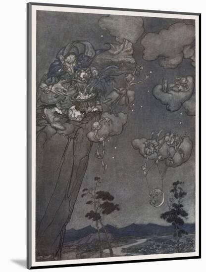 Myth, Old Squaw, Moon, Star-Arthur Rackham-Mounted Art Print